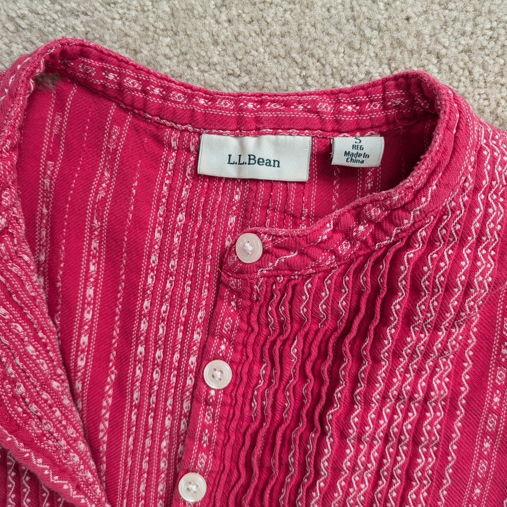 Vintage Red Striped LL Bean Nightgown size Small